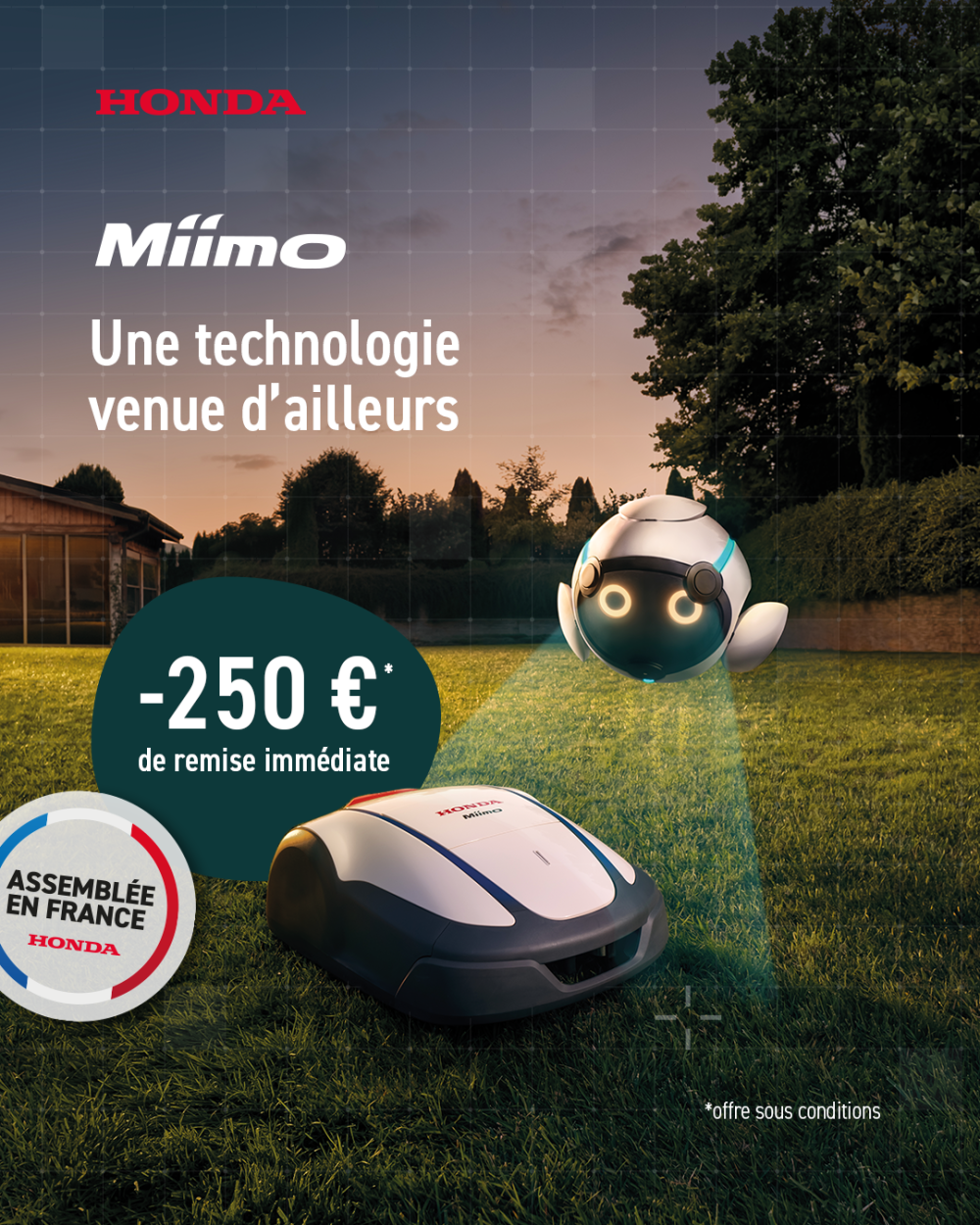 -250€ DE REMBOURSEMENT* sur les tondeuses robot Miimo!